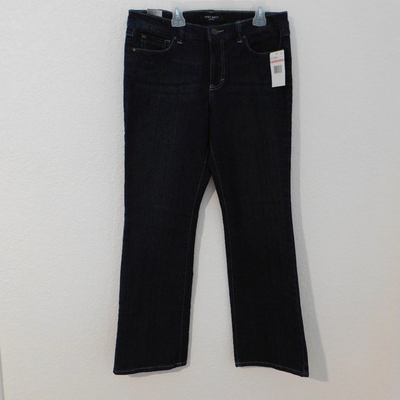 Nine West Women's Dark Wash Jeans Embroidered Pockets Mid Rise Bootcut Sz 10 NEW - Picture 5 of 11